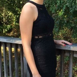 Trixxi brand fitted black lace dress